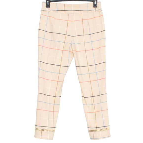 Crown & Ivy Pants Pull On Preppy Heritage Cottage Academia Rustic Plaid Tan 12 - Picture 4 of 4
